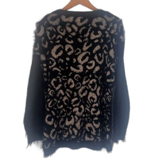Joseph A Fuzzy Sweater Animal Print Bold Abstract Size Large Boho Streetwear - Picture 2 of 10